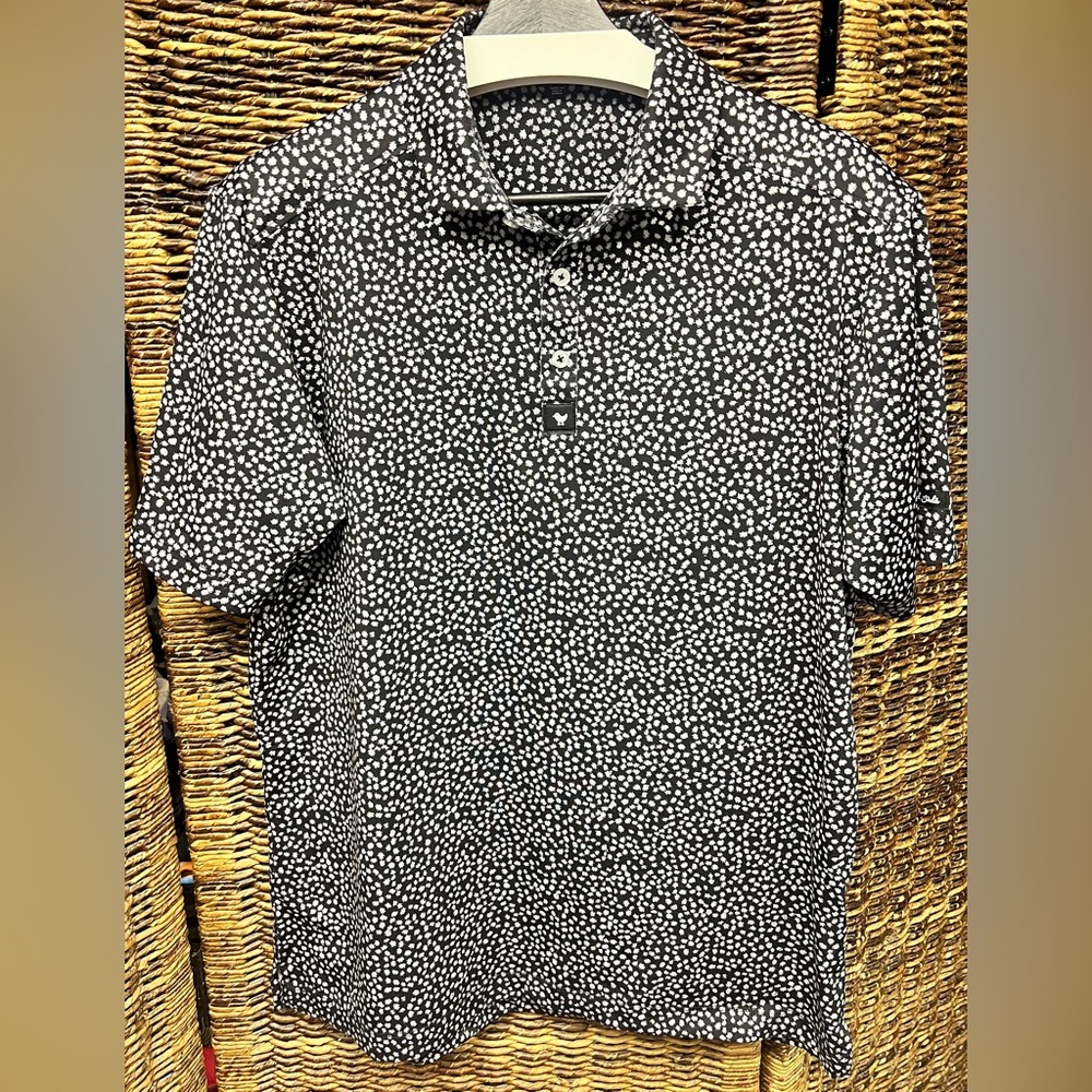 Bad Birdie -‎ Mens Polo Shirt- Medium, Black/White